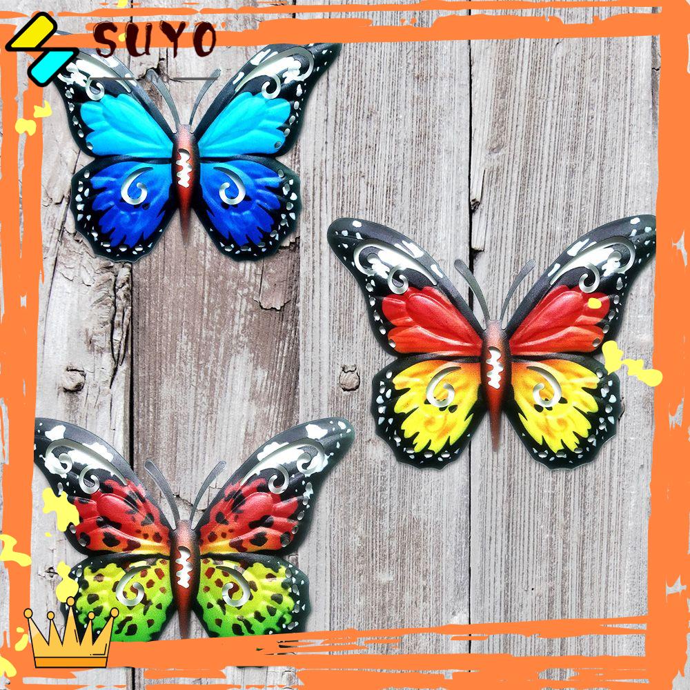 Suyo Ornamen Kupu-Kupu Bahan Metal Untuk Dekorasi Rumah / Indoor / Outdoor / Taman