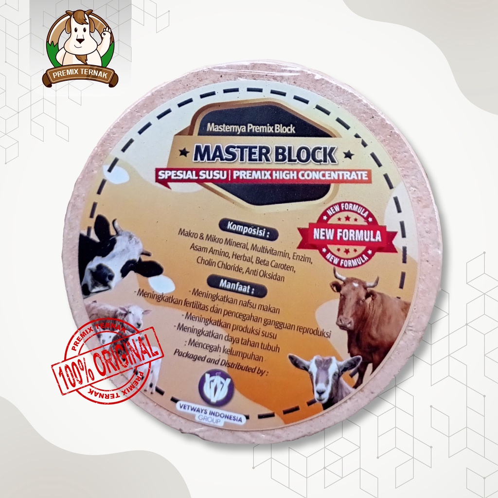 MASTER BLOCK SUSU 500gr - Premix Block Ternak - Mineral Blok Kambing Domba - Masternya Premix Blok Ternak