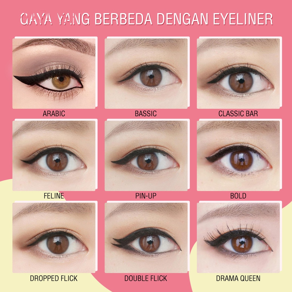 PINKFLASH Eyeliner Warna Hitam Anti Air Tahan Lama Eye Makeup Evenly Pigmented Liquid Eyeliner