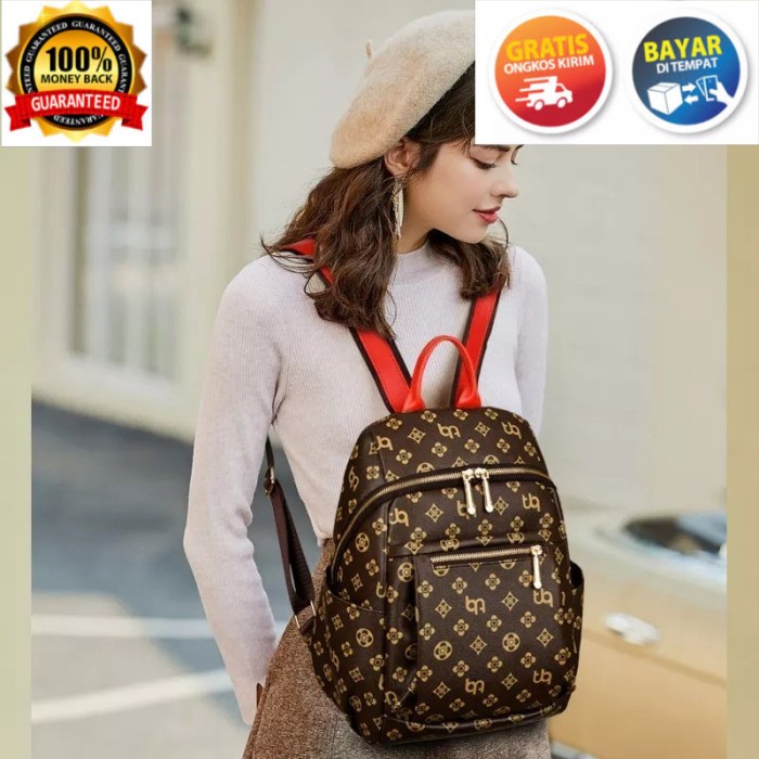 COD Tas ransel wanita milano Lv - Merah KADO