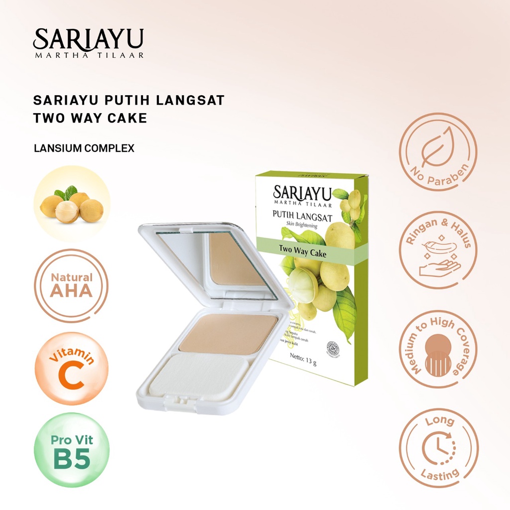 Sariayu Putih Langsat Two Way Cake - Energizing Aromatic New 13gr | Sari Ayu