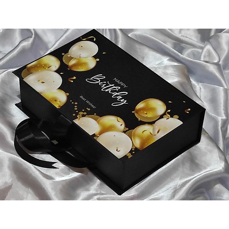 

Box Birthday / Box Hampers UlangTahun warna Hitam Spesial ( Ready )