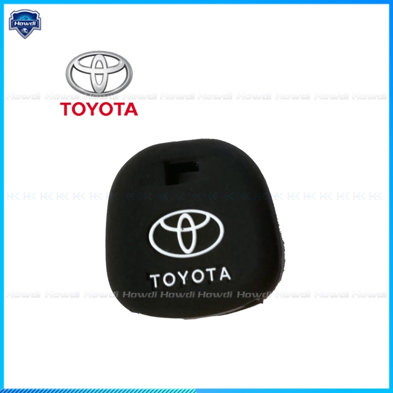 Cover Kunci Mobil Toyota Bahan Silikon Dengan Gantungan Kunci Kulit