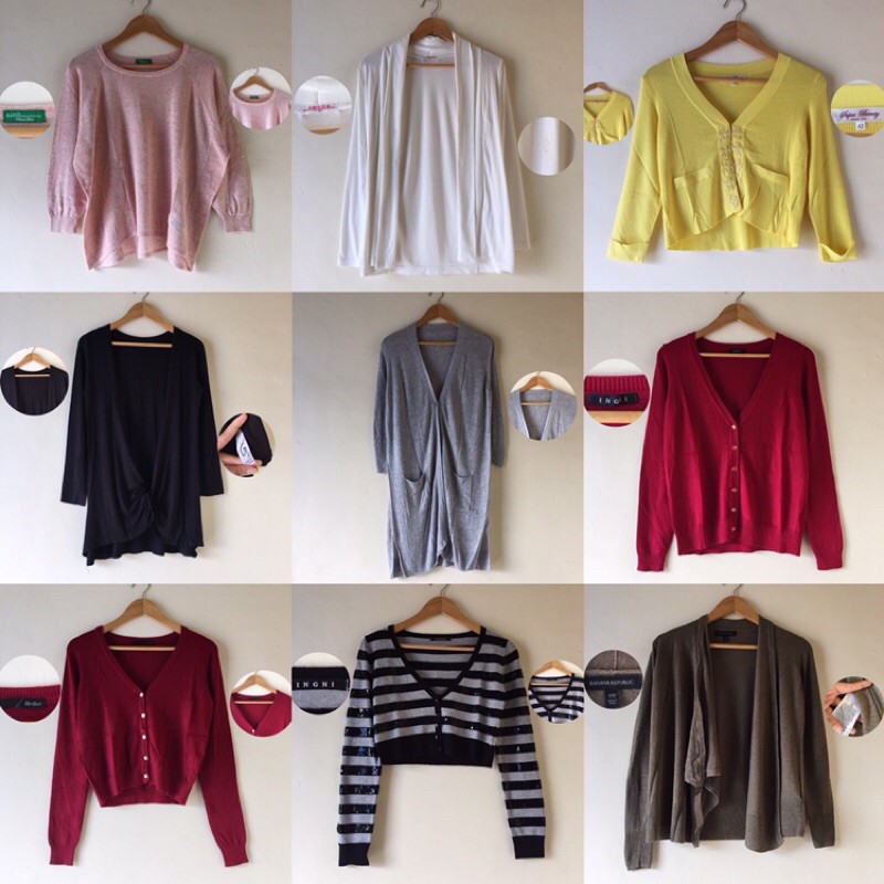 [BISA COD✅] Cardigan Thrift/Knitwear Rajut Atasan Wanita All Brand-2