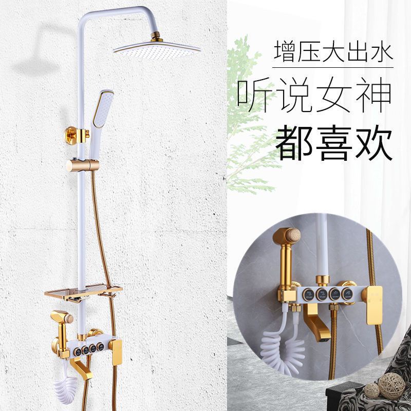 Shower putih gold Shower kamar mandi tombol 4 dan 3 FREE ONGKIR