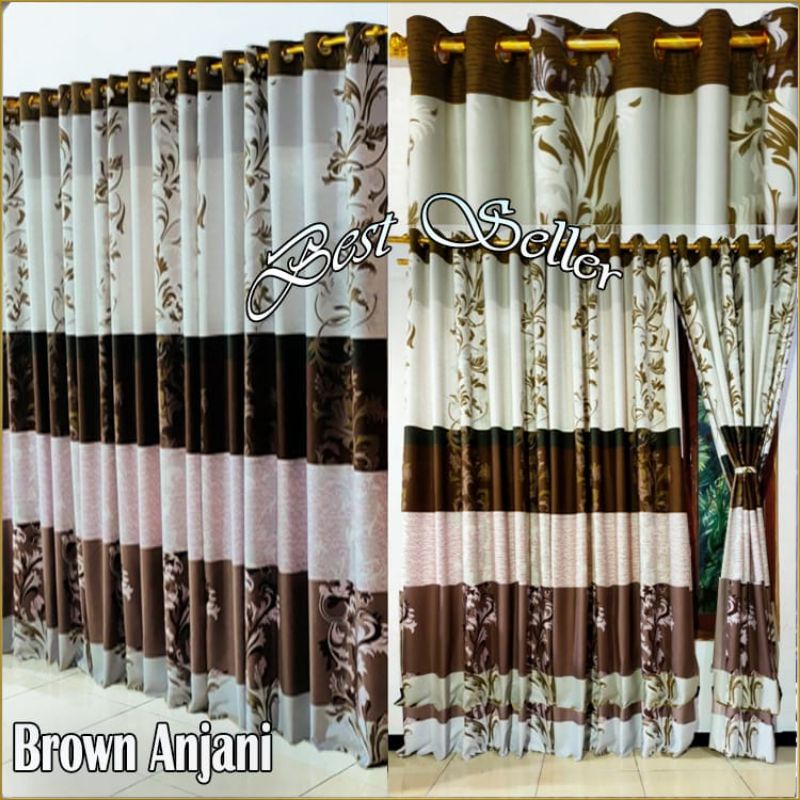 Gorden Pintu Jendela Motif Model Smokering 12 Lubang Murah