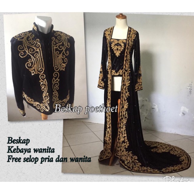 Model Terbaru Setelan Kebaya Modern Tradisional Adat Jawa Bludru Hitam Bahan Adem Gaun Pengantin Shopee Indonesia