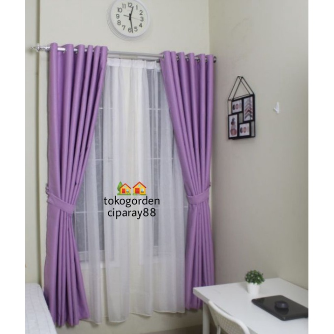 gorden blackout polos warna ungu lilaq