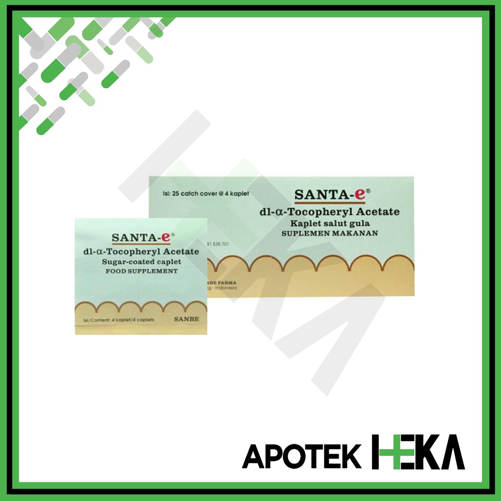 Santa E Kaplet Box isi 25x4 Tablet - Suplemen Vitamin E 100 IU (SEMARANG)