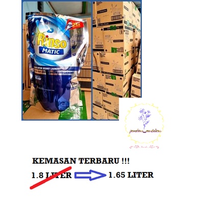 1 dus isi 6 pack Rinso cair Matic Professional 1,65 liter mesin cuci atas dan samping. deterjen matik