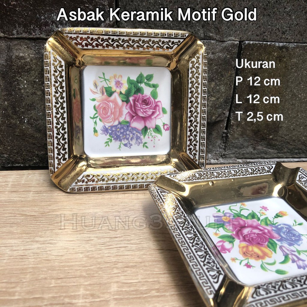 Asbak Keramik Motif Bunga / Ashtray Ceramic 12cm