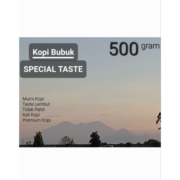Kopi Bubuk Special Taste, isi bersih 500gram, Murni Kopi, Taste Lembut Smooth, Tidak Pahit Berlebih (lamat-lamat/hampir tidak pahit), Asli Kopi, Premium Kopi, Tetep Mantep