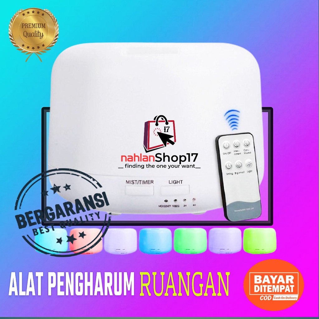 ALAT PENGHARUM RUANGAN HUMIDIFIER DIFFUSER ULTRASONIC AROMATHERAPY OI7 LED + REMOTE