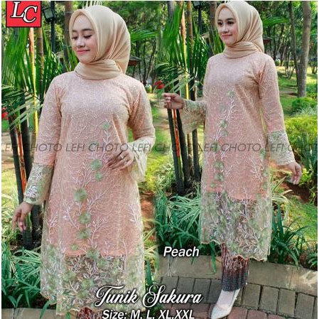 set kebaya tunik sakura berkualitas