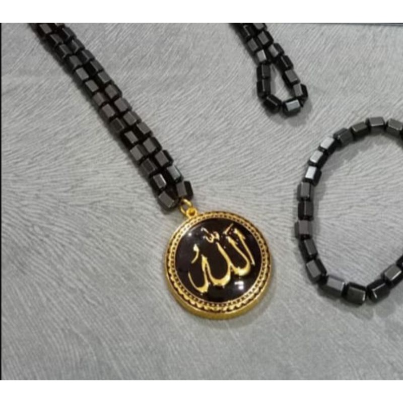 Kalung bio power black jade lafadz Allah tanpa kotak