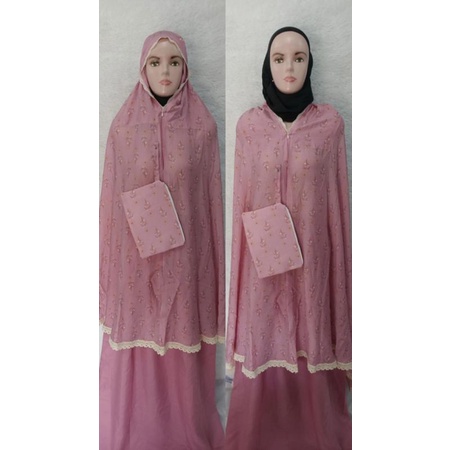 mukena silky 2 in1 mukena mewah mukena dewasa/traveling/silky motif mukena silky original