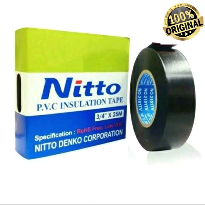 

Isolasi Listrik Solasi Hitam Nitto Insulation Lakban Kabel Sambungan Cable PVC Tape Tahan Panas