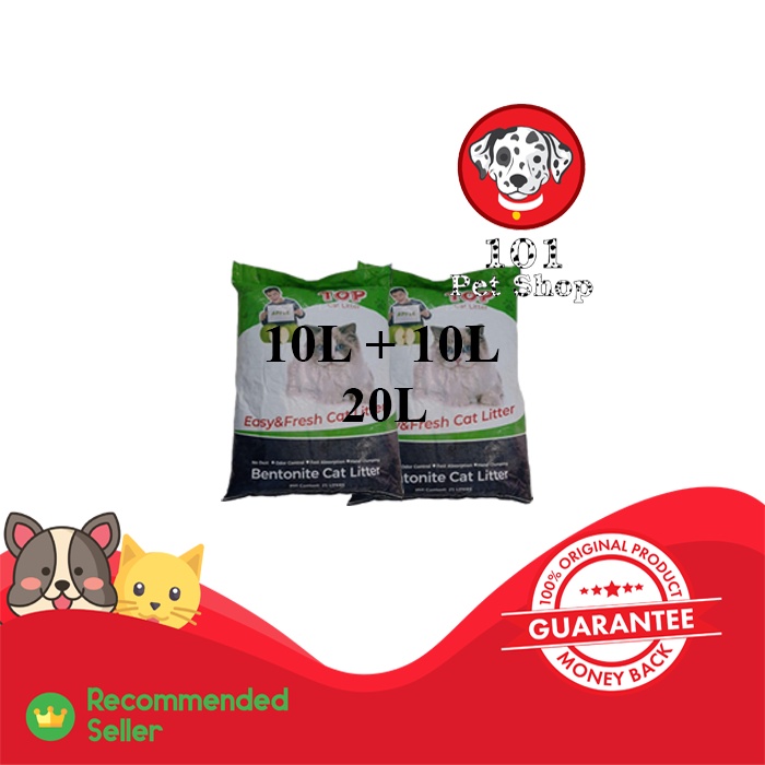 PASIR KUCING GUMPAL WANGI TOP CAT LITTER PREMIUM 20L (10L x 2 SAK) VIA EKSPEDISI