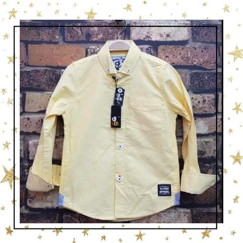 DJ Kids - Kemeja Anak Lengan Panjang / Kemeja Anak Laki Laki/ Kemeja Polos Formal/ Kemeja Kids kunin