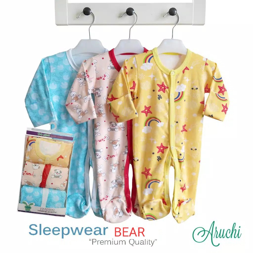 PROMO 7.7 SLEEPSUIT ARUCHI / SLEEPWEAR ARUCHI ( ISI 3 PCS ) SNI