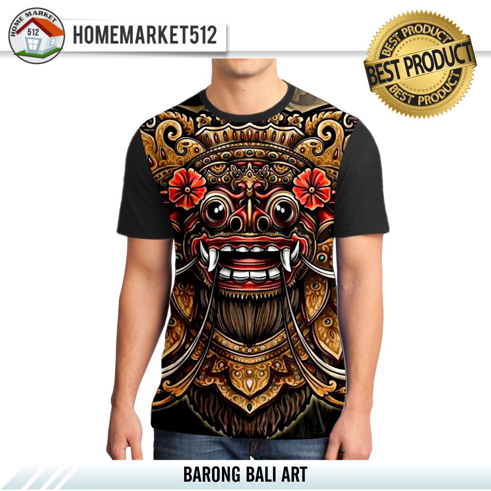 Kaos Pria Barong Bali Art Kaos Pria Dewasa Big Size | HOMEMARKET512-0