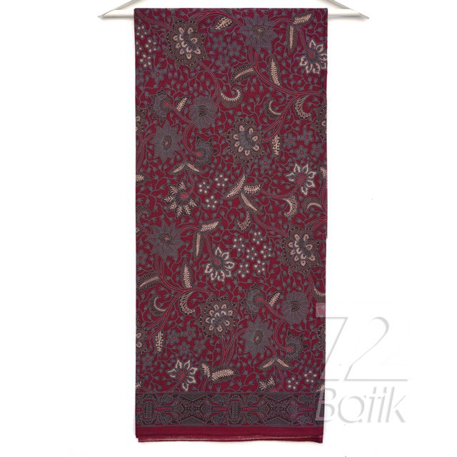 KEMEJA BATIK PRIA Lengan Panjang Premium Kembang Setaman Merah Maroon 722903 Cap 72 - Baju Kemeja Atasan Pakaian Setelan Batik Pria Cowok Laki Laki Remaja Keluarga Kantor Lengan Panjang Modern Slimfit Slim Fit Premium Kekinian