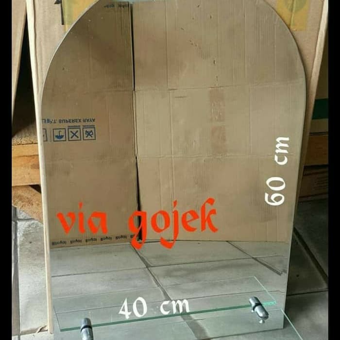 TERBARU KACA CERMIN SETENGAH OVAL KOMPLIT PLANGSET