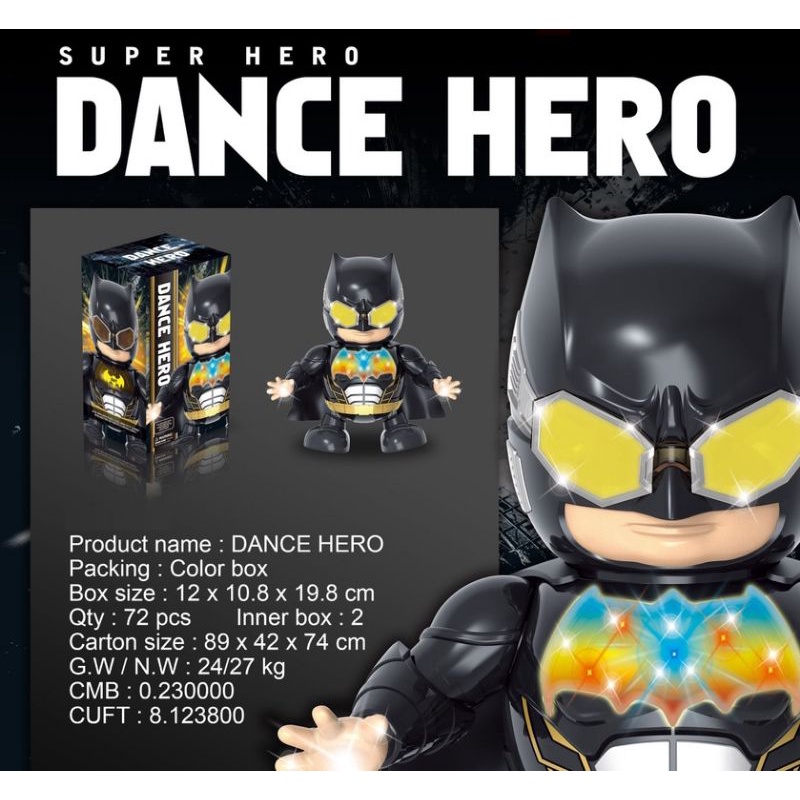 Dance Hero batman joget robot dancing suara dan berlampu