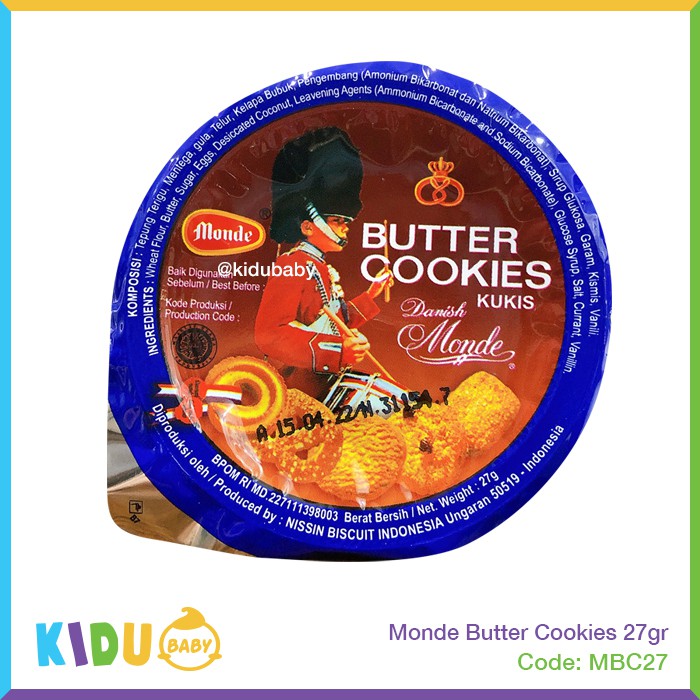 Monde Butter Cookies 27gr Kidu Baby Biskuit Cemilan / Cemilan Sehat dll (khusus ibunya) Kidu Baby