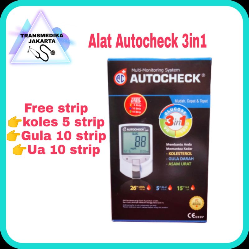 Autocheck Alat cek Gula darah, Kolesterol dan Asam urat / Alat autocheck GCU 3in1 / alat gcu 3in1