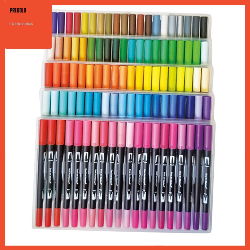 [In Stock] 60/100 Colors Dual Tip Brush Pen Drawing Markers for Painting 60 Pieces