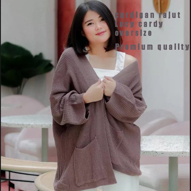 Cardigan korean style baju rajut wanita bahan premium korean style Locy cardi omtedcollection