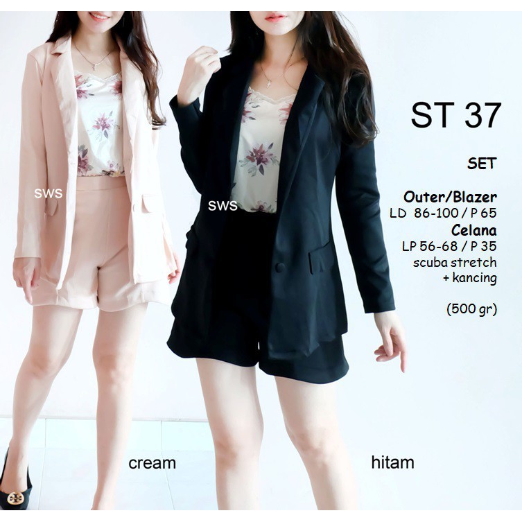 Seola promo SEST37 SETELAN BRANDED IMPORT KANTOR WANITA SETELAN CASUAL SCUBA IMPORT MURAH murah