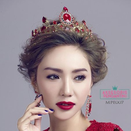 [BISA COD] MAHKOTA PENGANTIN HIASAN RAMBUT AKSESORIS WEDDING MPE007