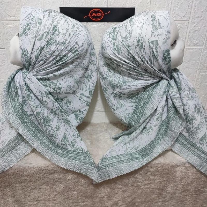 Kerudung Voal/ kerudung hijab motif Deenay kw/ Kerudung hijab polos/ Kerudung hijab bahan halus adem