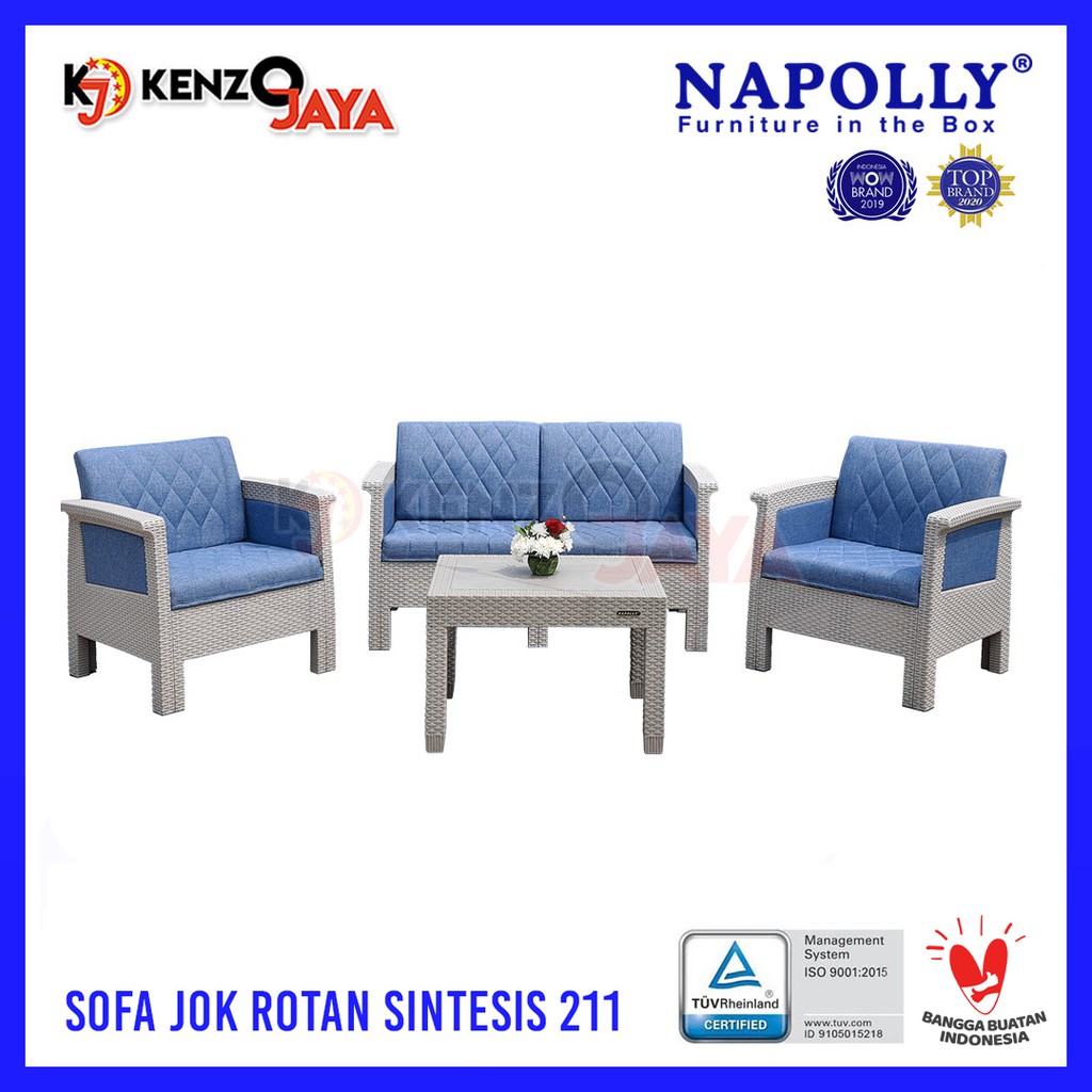 Sofa Jok Rotan Sintetis 211 NAPOLLY + Meja