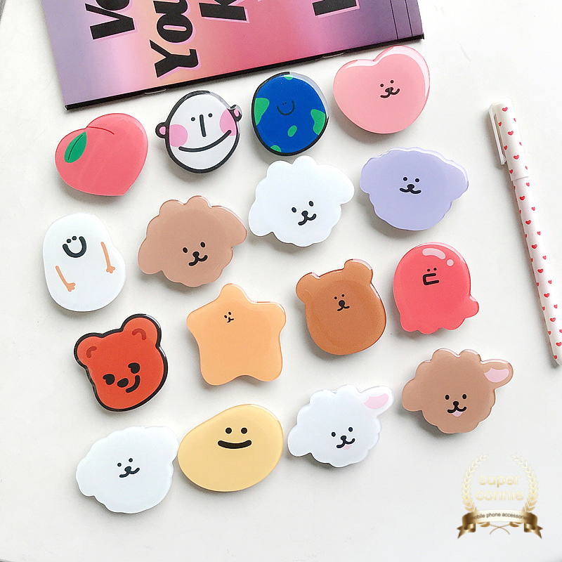 Ins Popsocket Hp / Smartphone Motif Kartun Beruang Warna-Warni Gaya Korea