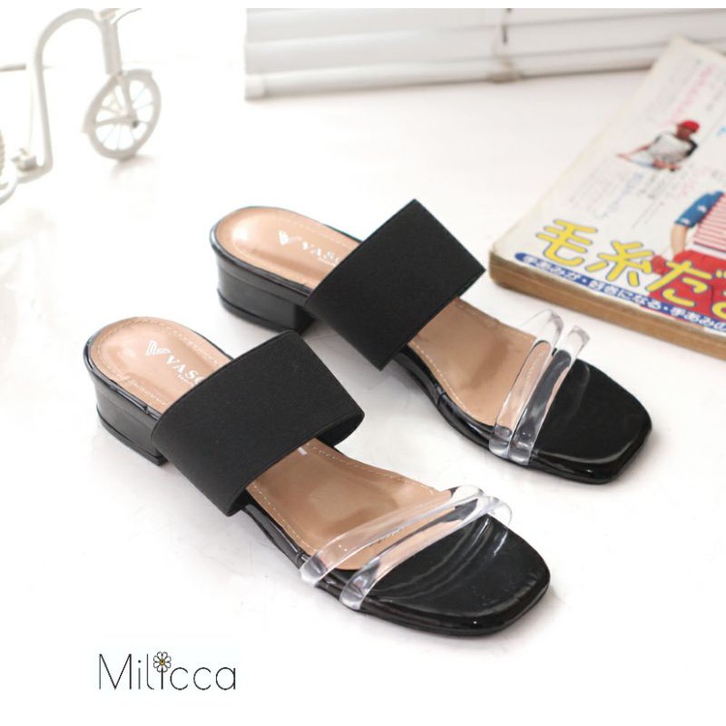 Milicca Hasilia Sandal Wanita Sandal Heels Hak Tahu 3cm