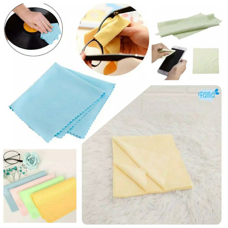 Kain Lap Microfiber Pembersih Lensa Kacamata Kamera Laptop Handphone Premium Anti Noda Murah