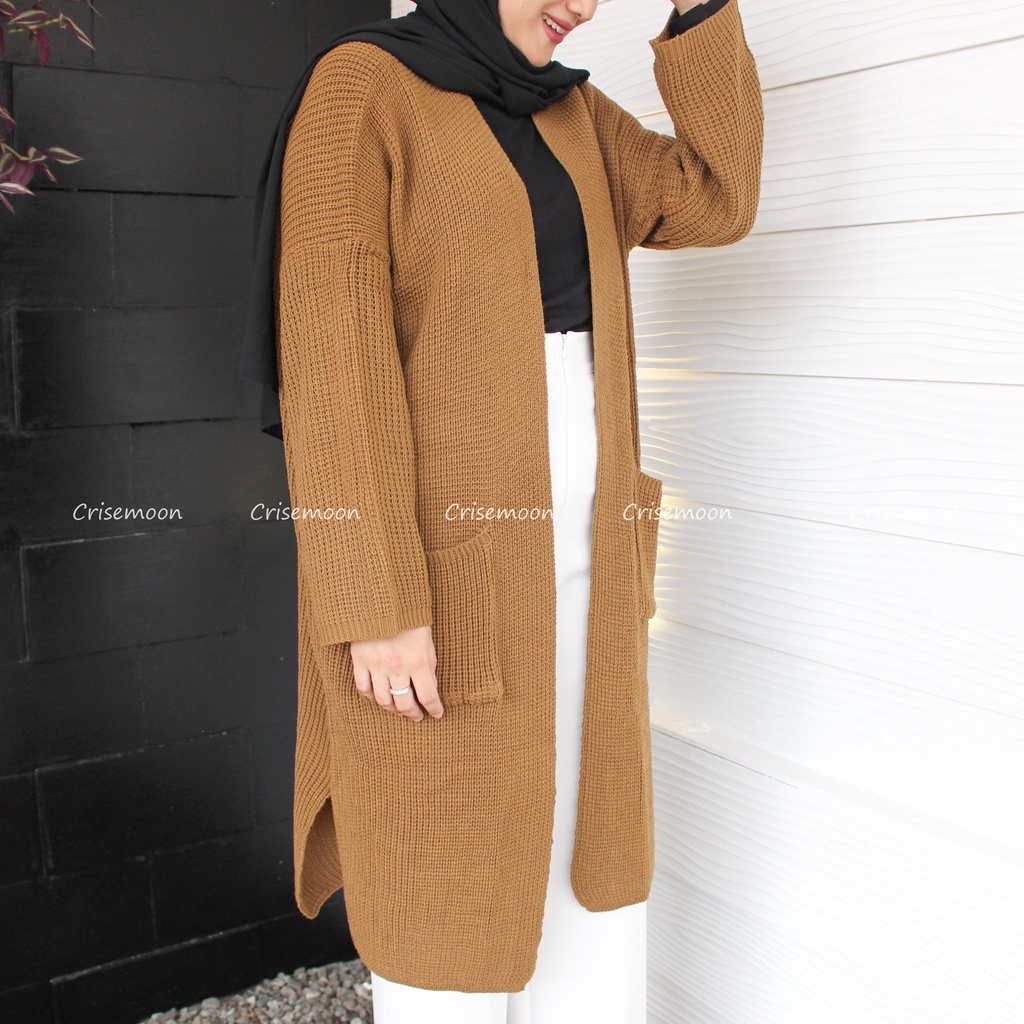 Long cardigan rajut oversize / cardigan Rajut panjang / Cardigan Rajut Longcardy Oversize Tebal-2