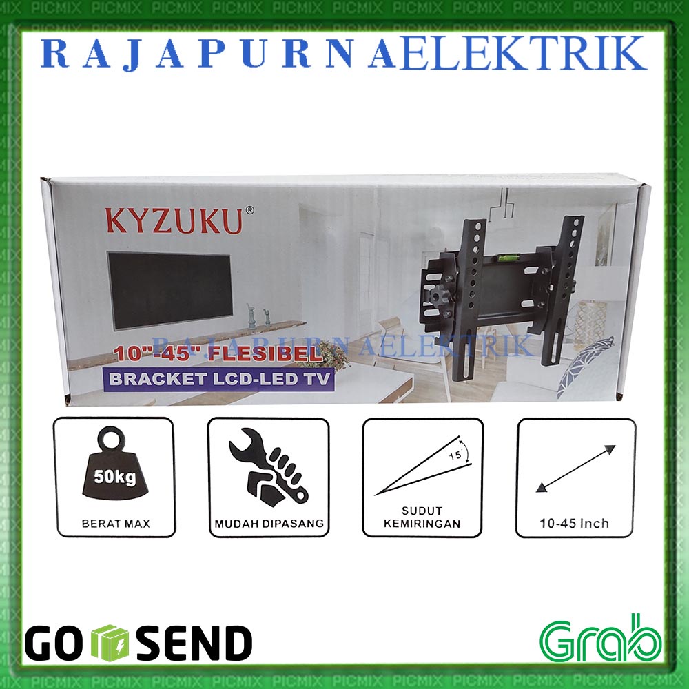 Bracket TV LED / LCD 10 - 45 INCH FLEKSIBEL KYZUKU - bracket TV