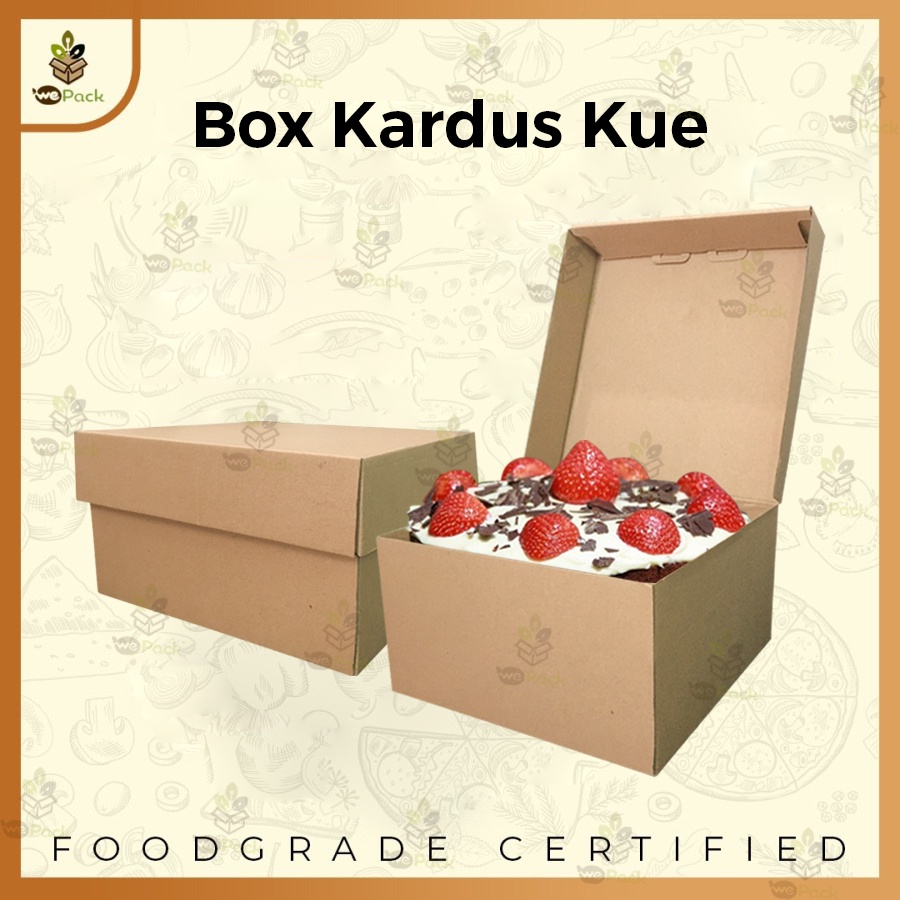

Kardus karton box corrugated 22x22x12 kotak kue bolu tart