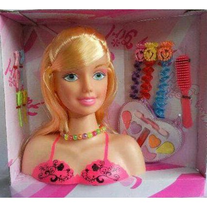 Mainan Boneka Makeup Barbie Kepala Barbie Salon Salonan