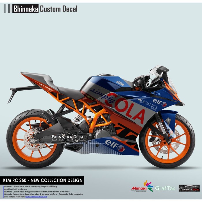 DECAL STICKER KTM RC SIMPLY COLA