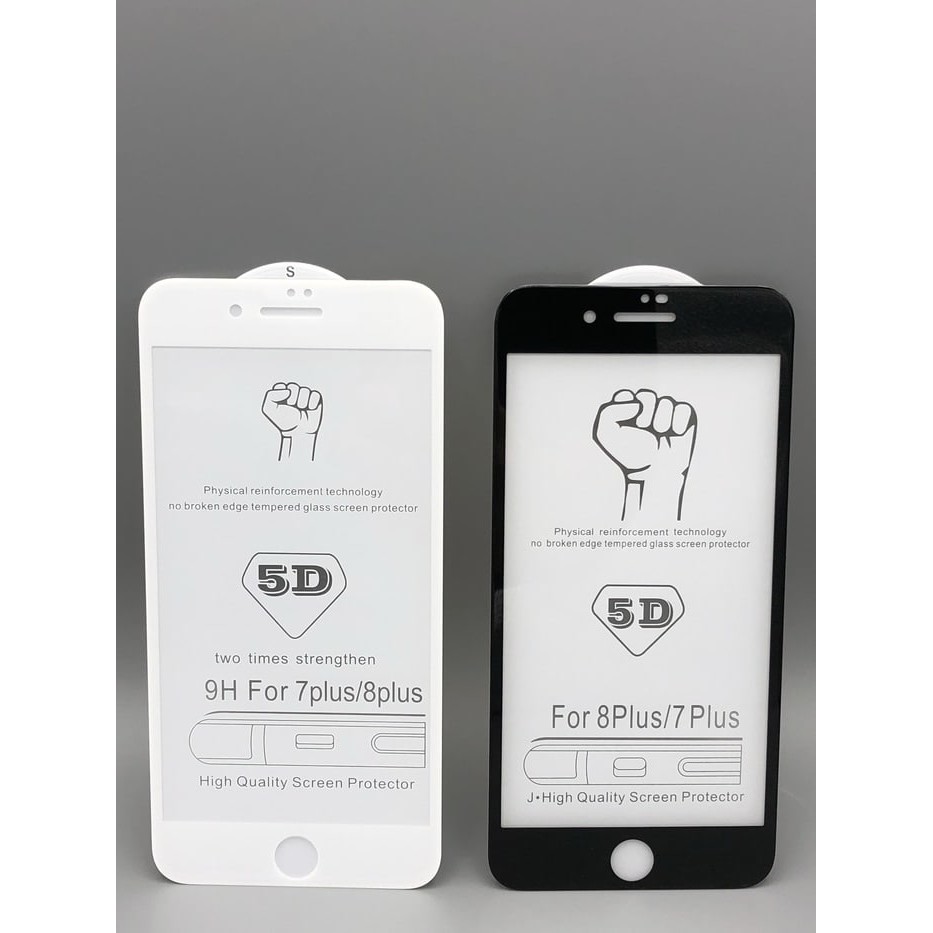 Tempered Glass Iphone 7 8 7 Plus 8 Plus Full Cover Antigores Kaca 5d 5 Dimensi Black Temperglass Shopee Indonesia