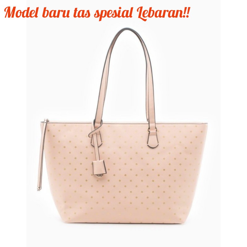 TAS WANITA STRADAVARIUS CROCO BLACK TOTE BAG #178459