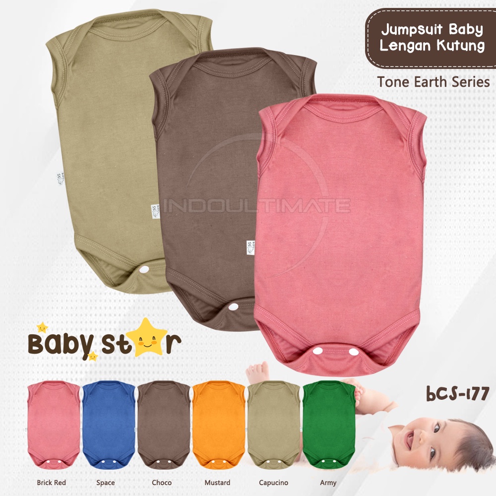 BABY STAR Jumper Kutung Bayi Jumpsuit Bayi Tanpa Lengan Baju Bayi Pakaian Bayi Jumper bayi Jumsuit bayi Baju Tidur Bayi Laki Laki Perempuan Newborn BCS-177