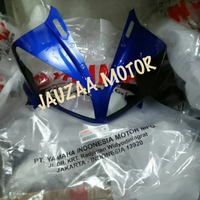tameng depan cover lampu depan R15 lama V2 biru Movistar original