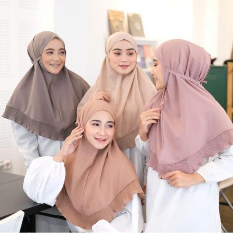 HIJAB OOTD (COD) bergo/bergo plisket/bergo tali rempel murah