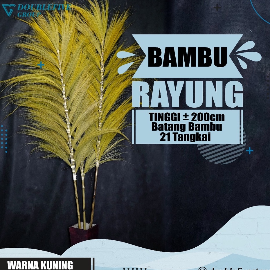 Rayung Home Decor Rayung Kering Panjang Rayung Natural Rayung Rustic Dekorasi Rayung Pampas - KUNING